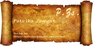 Petrika Zsanett névjegykártya